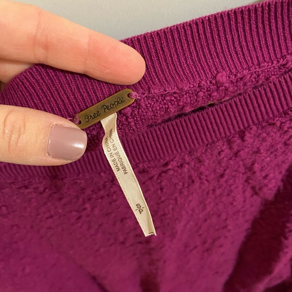 Free People Magenta Off-the-Shoulder Sweater - Picture 2 of 2